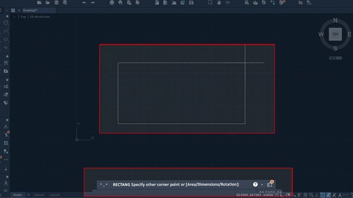 vẽ hình chữ nhật trong cad