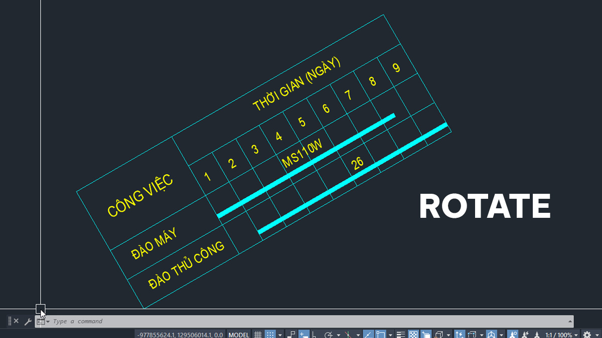 lệnh xoay trong cad