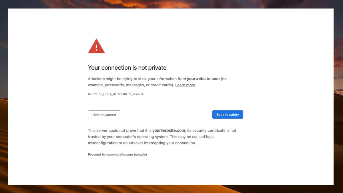lỗi net err_cert_authority_invalid