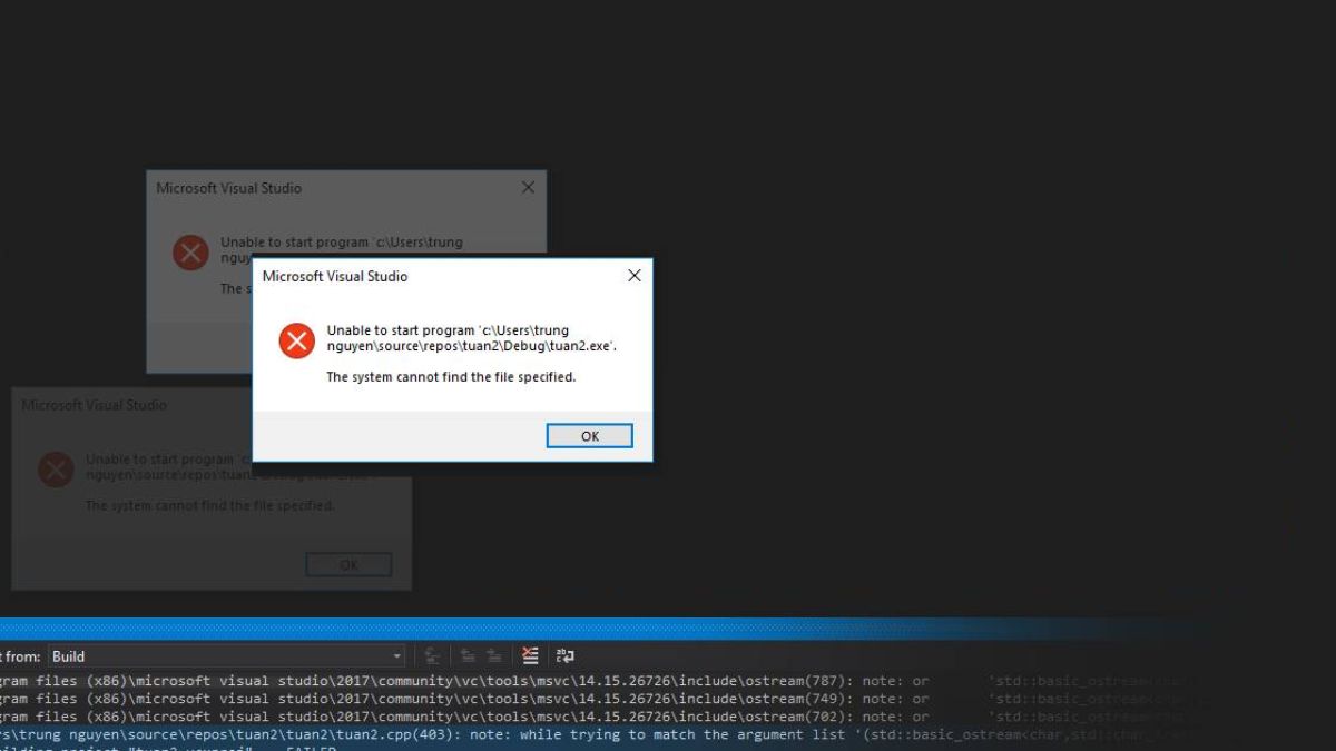 the system cannot find the file specified