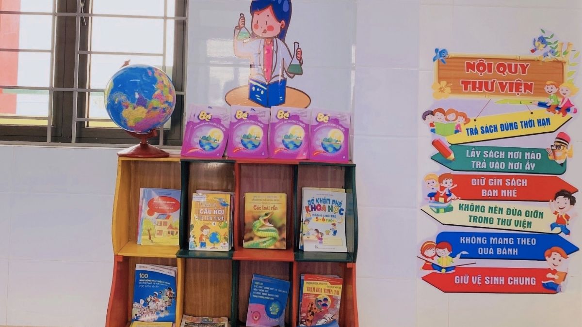 trang trí góc mở trong trường mầm non