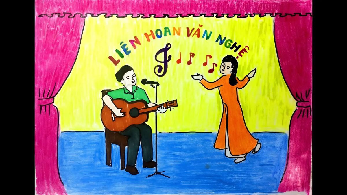 vẽ trang trí hội trường lớp 9 đẹp nhất