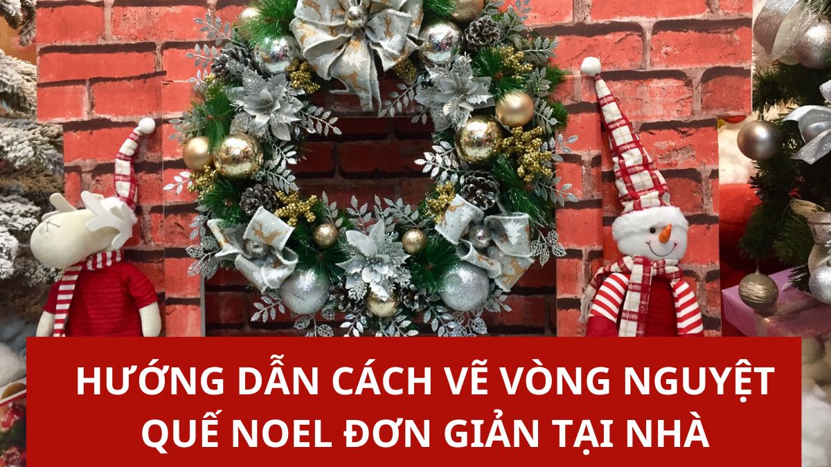 Hướng dẫn cách vẽ vòng nguyệt quế Noel đơn giản tại nhà