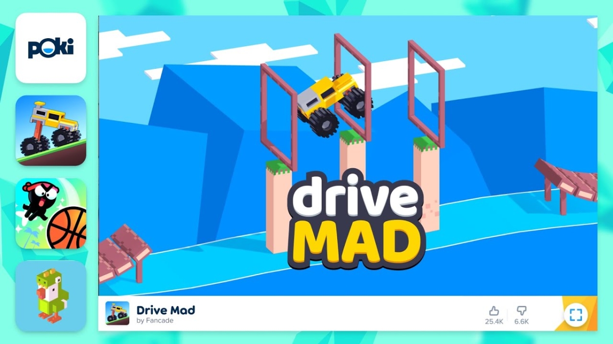 Drive Mad: Lái xe vượt địa hình với đồ họa khối vuông hài hước của Drive Mad.