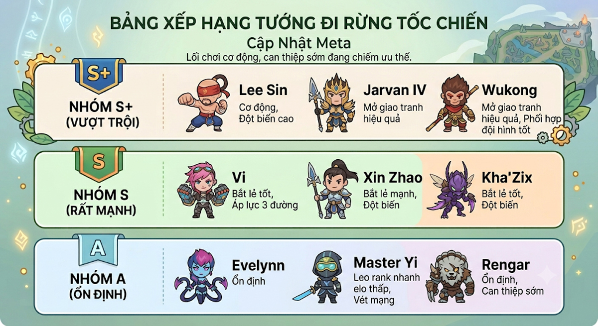 Top tier tướng đường rừng