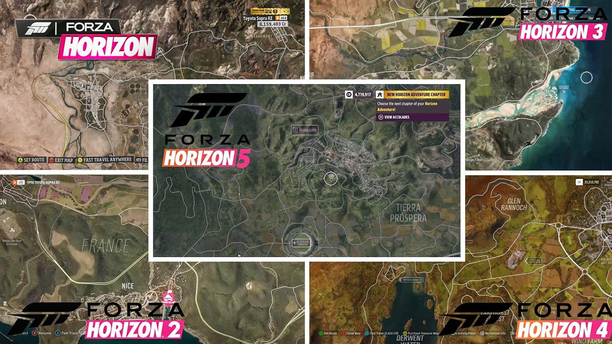 Bản đồ Forza Horizon đã đi qua trước đó