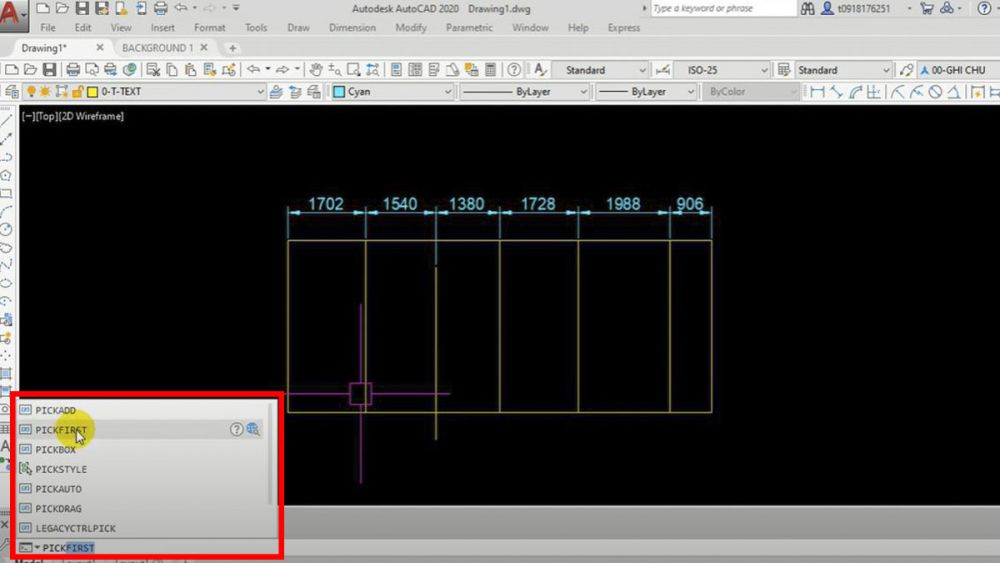Cách sửa Autocad bị lỗi không thể nhập lệnh sau khi chọn đối tượng bước 1
