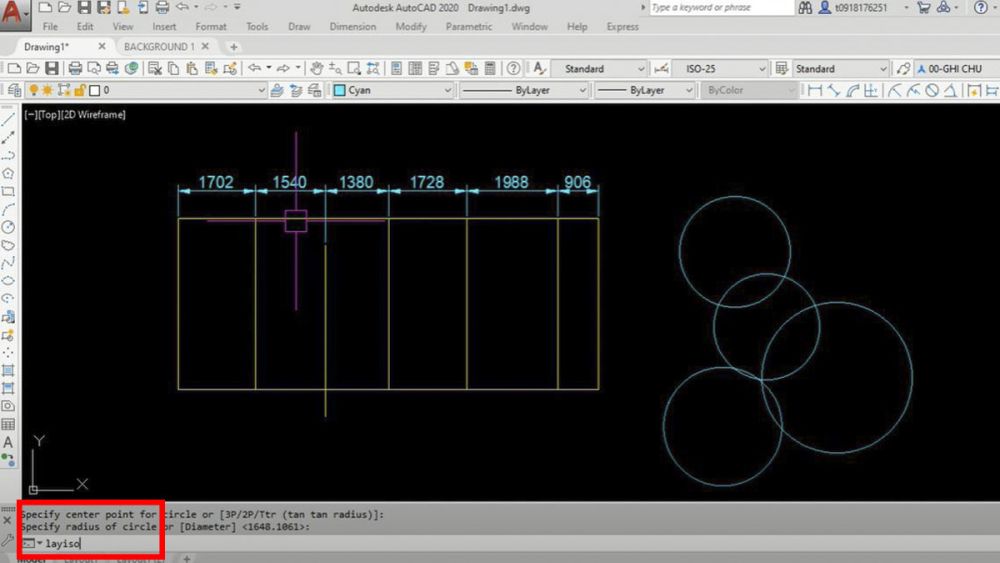 Cách sửa Autocad bị lỗi không ẩn được đối tượng với Layiso bước 1