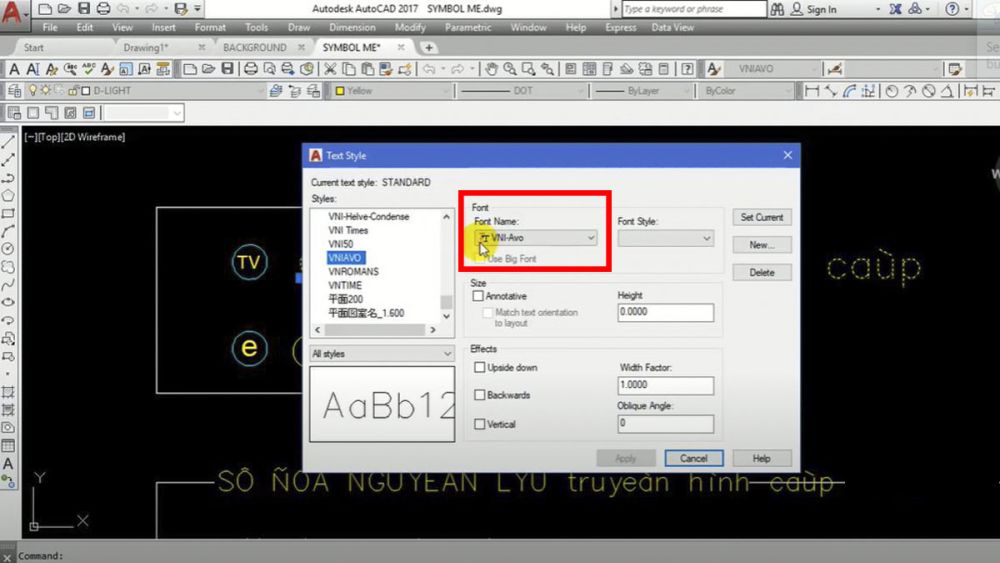 Cách khắc phục Autocad bị lỗi font chữ bước 1