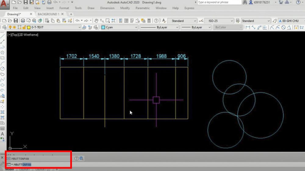 Cách sửa Autocad bị lỗi không rê được bản vẽ khi nhấn giữ con lăn chuột bước 1