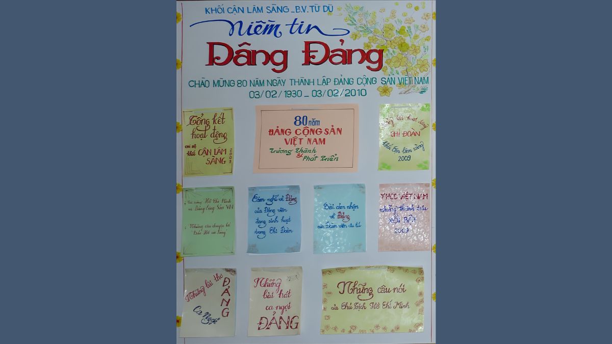 Mẫu báo tường mừng đảng mừng xuân đẹp