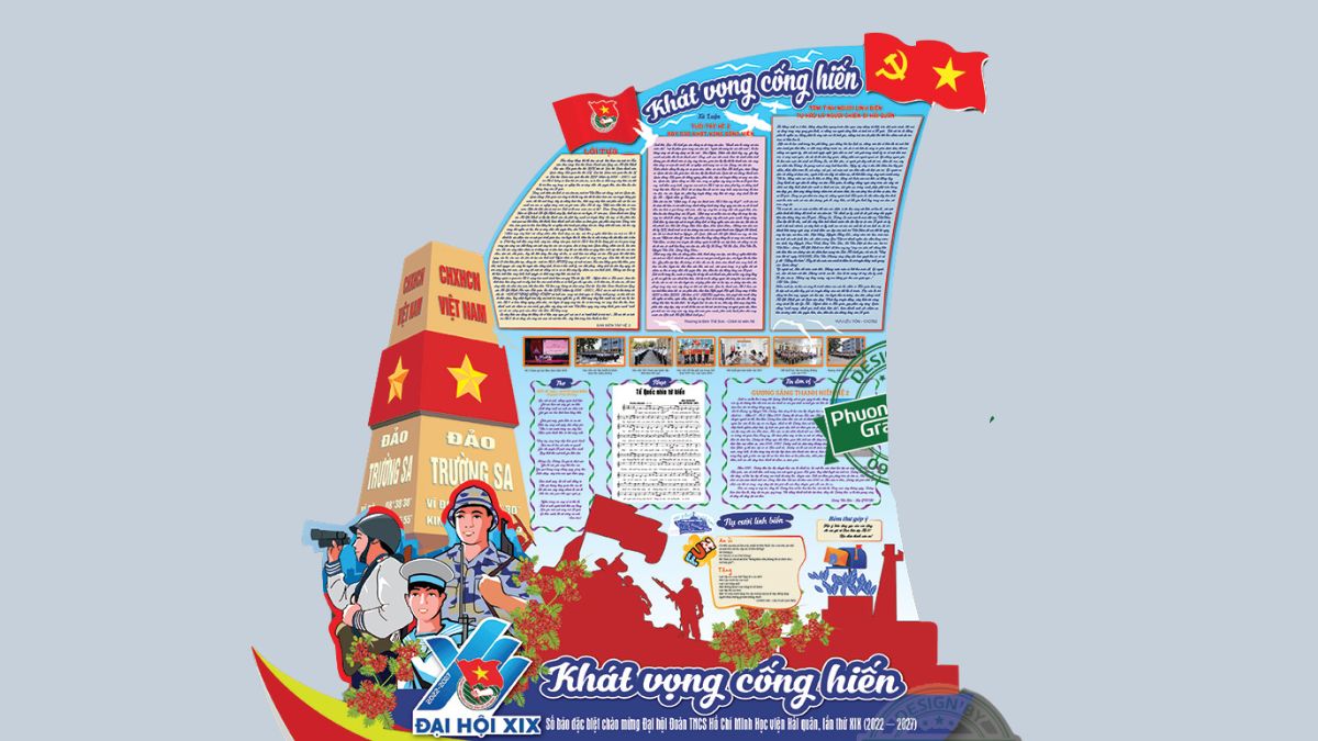 Mẫu báo tường mừng đảng mừng xuân đầy khát vọng