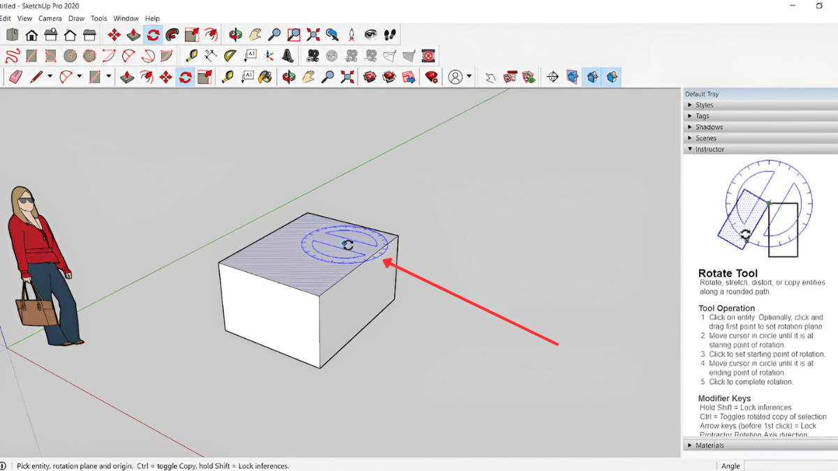 Cách sử dụng lệnh Rorate trong Sketchup