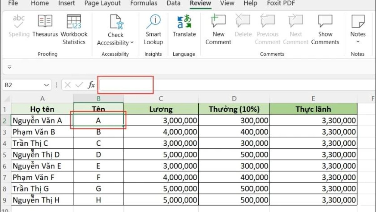 Cách ẩn công thức trong Excel cách 1 bước 7
