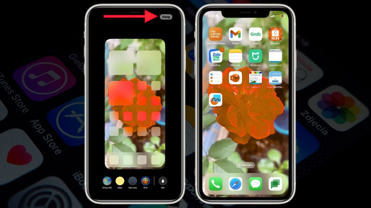 Cách cài đặt hình nền iPhone từ Màn hình khóa bước 3