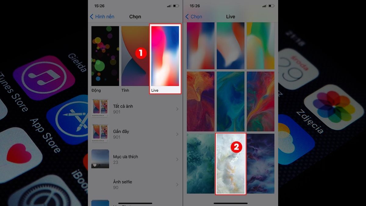 Cách cài đặt thay đổi hình nền cho iPhone bằng video bước 2