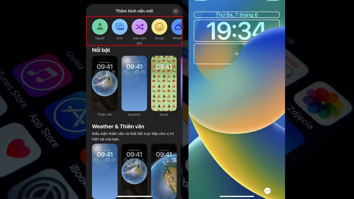 Cách tùy chỉnh cài đặt hình nền cho màn hình khoá iPhone bước 2