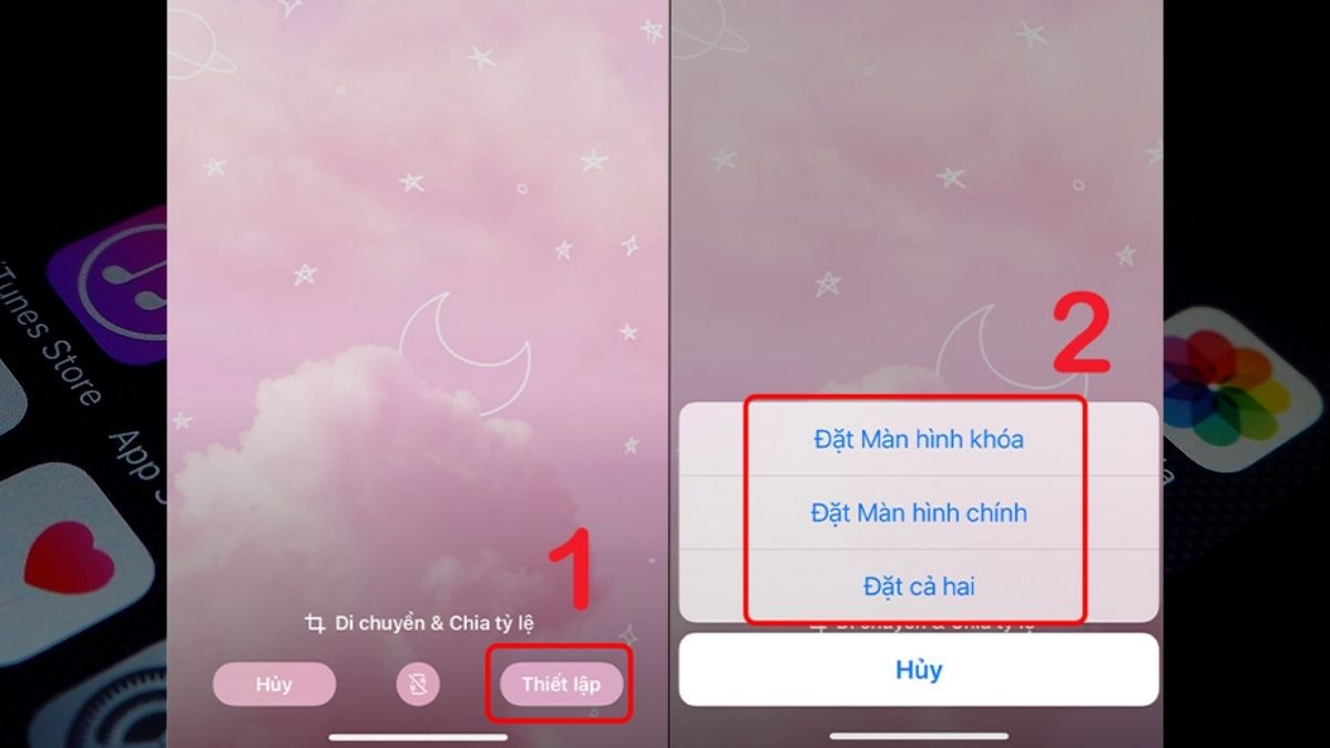Cách cài đặt hình nền iPhone từ mục Ảnh bước 3