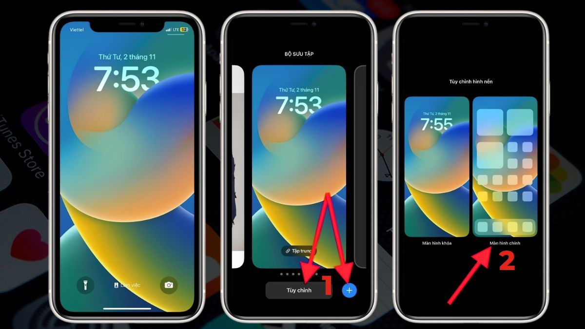 Cách cài đặt hình nền iPhone từ Màn hình khóa bước 1