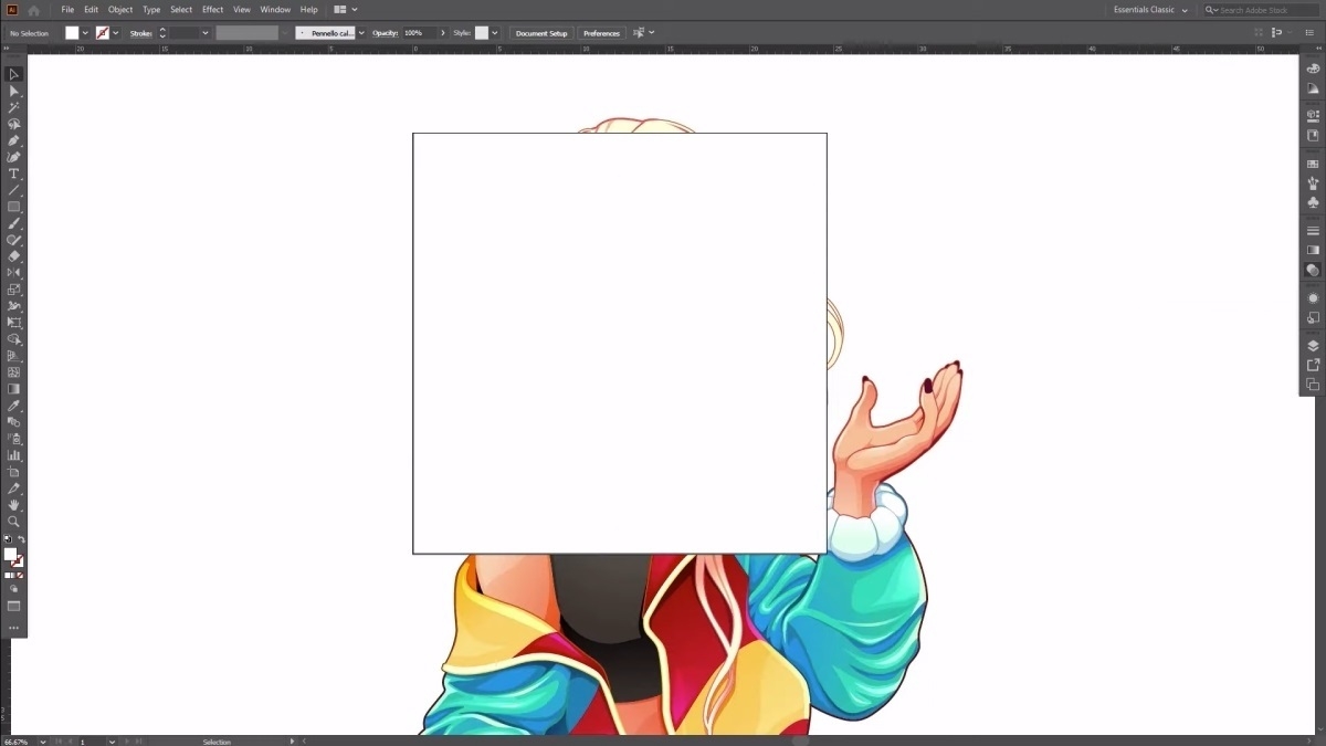 Cách cắt hình trong AI bằng Opacity Mask bước 1