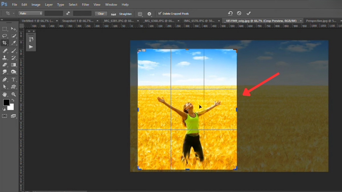 Cách cắt hình trong Photoshop bằng Crop bước 4