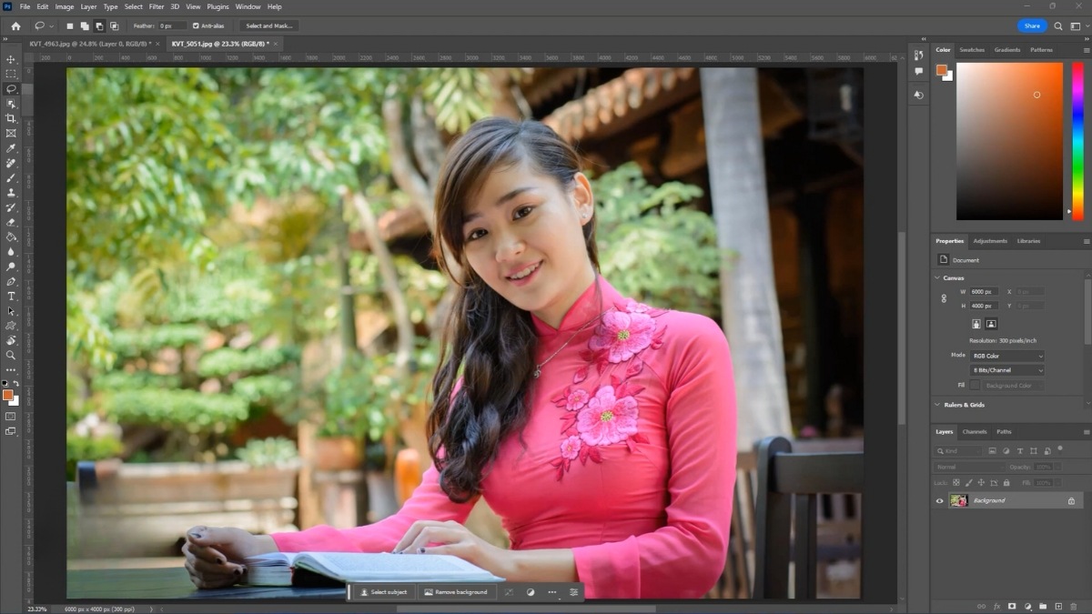 Cách cắt hình trong Photoshop bằng Lasso bước 1