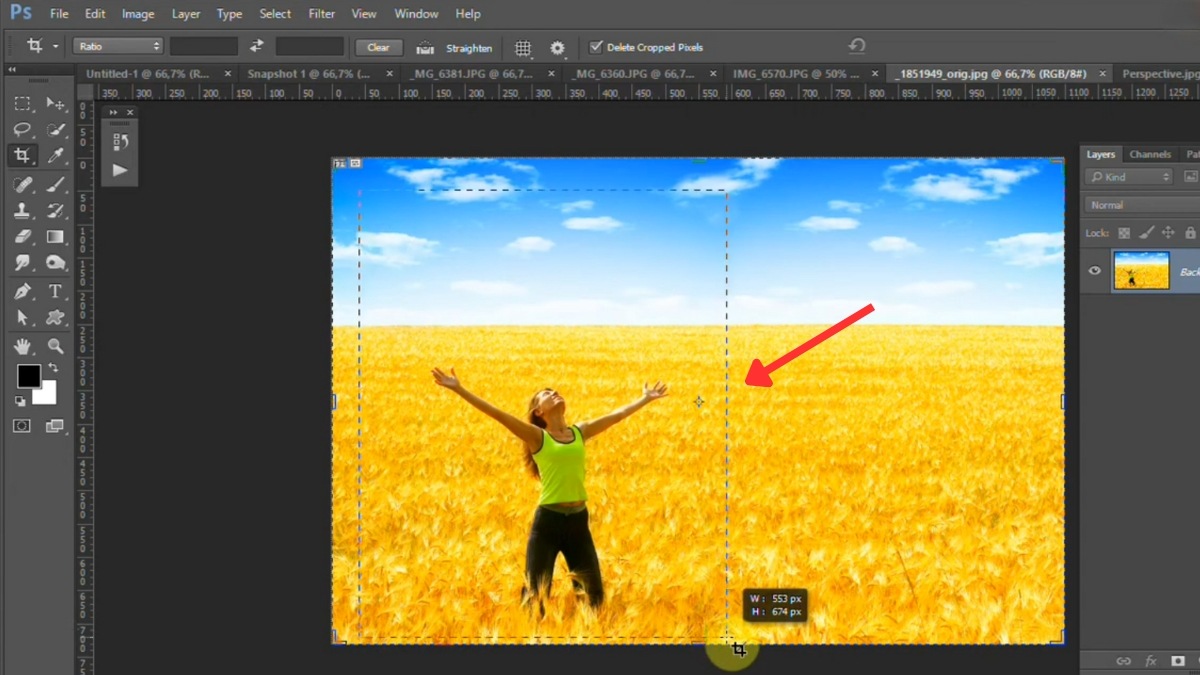 Cách cắt hình trong Photoshop bằng Crop bước 3