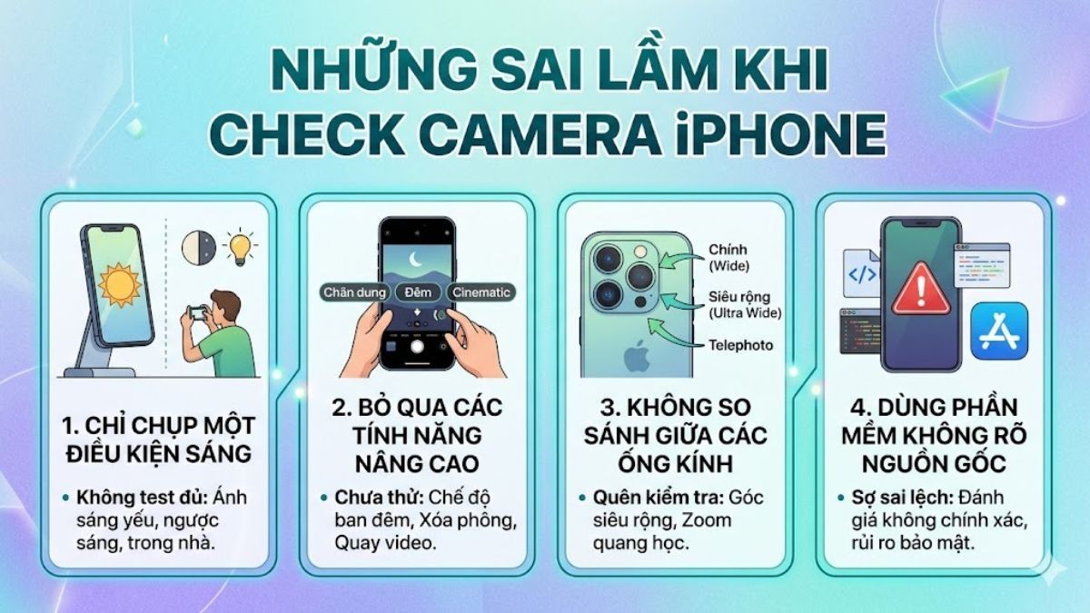 Những sai lầm khi check camera iPhone