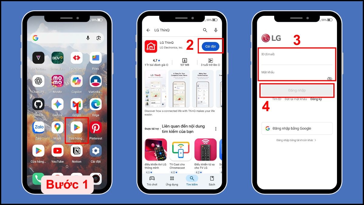 Sử dụng ứng dụng LG ThinQ trên điện thoại