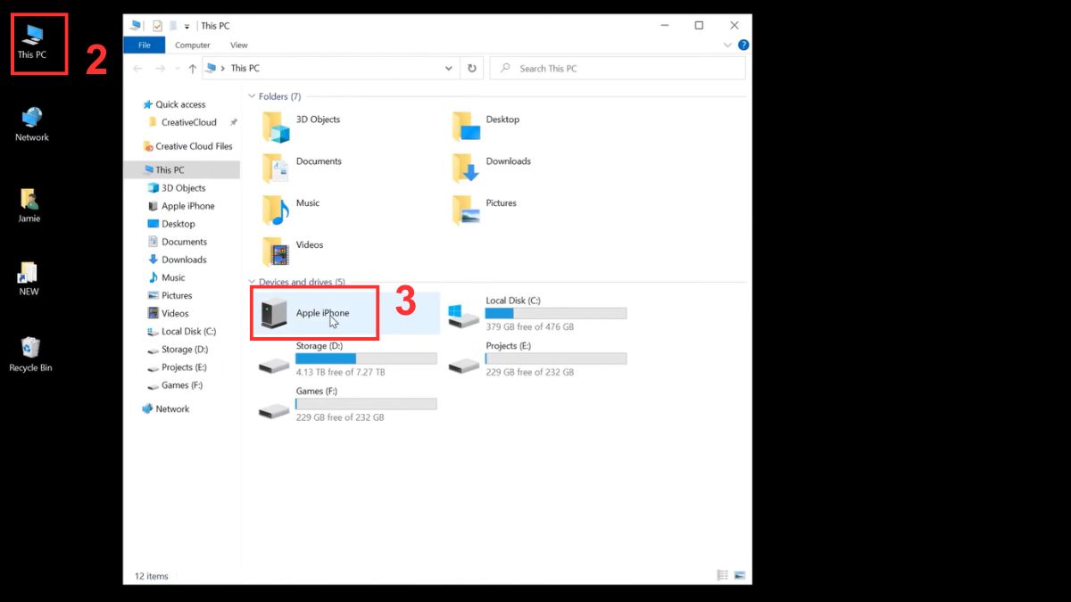 Cách chuyển dữ liệu từ iPhone sang USB bằng PC bước 2