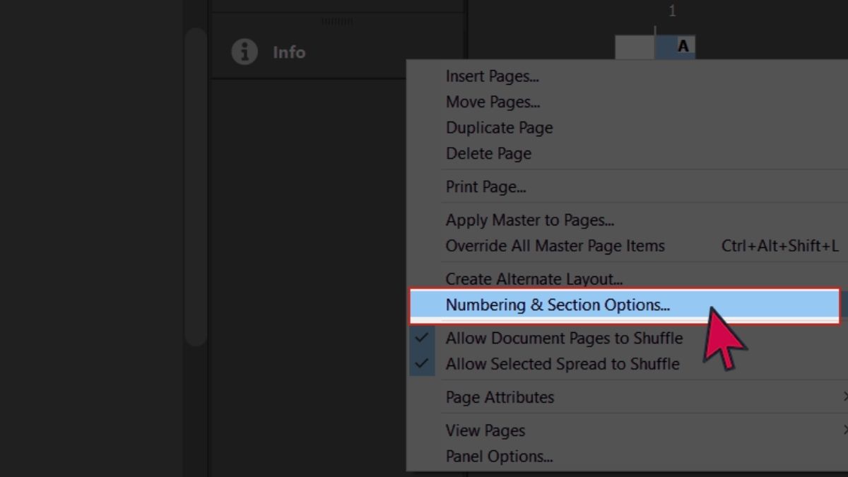 Cách đánh số trang trong InDesign thủ công bước 1