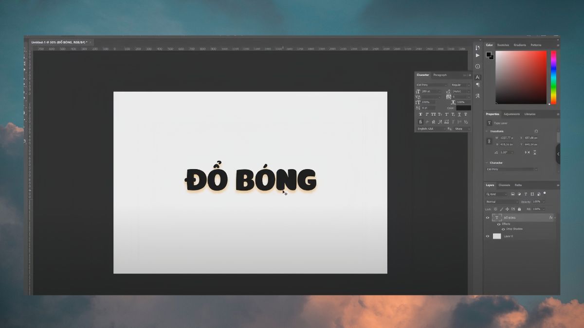 Cách đổ bóng trong Photoshop cách 4 bước 4