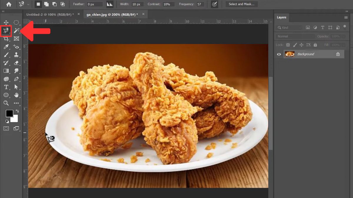 Cách đổ bóng trong Photoshop cách 1 bước 1