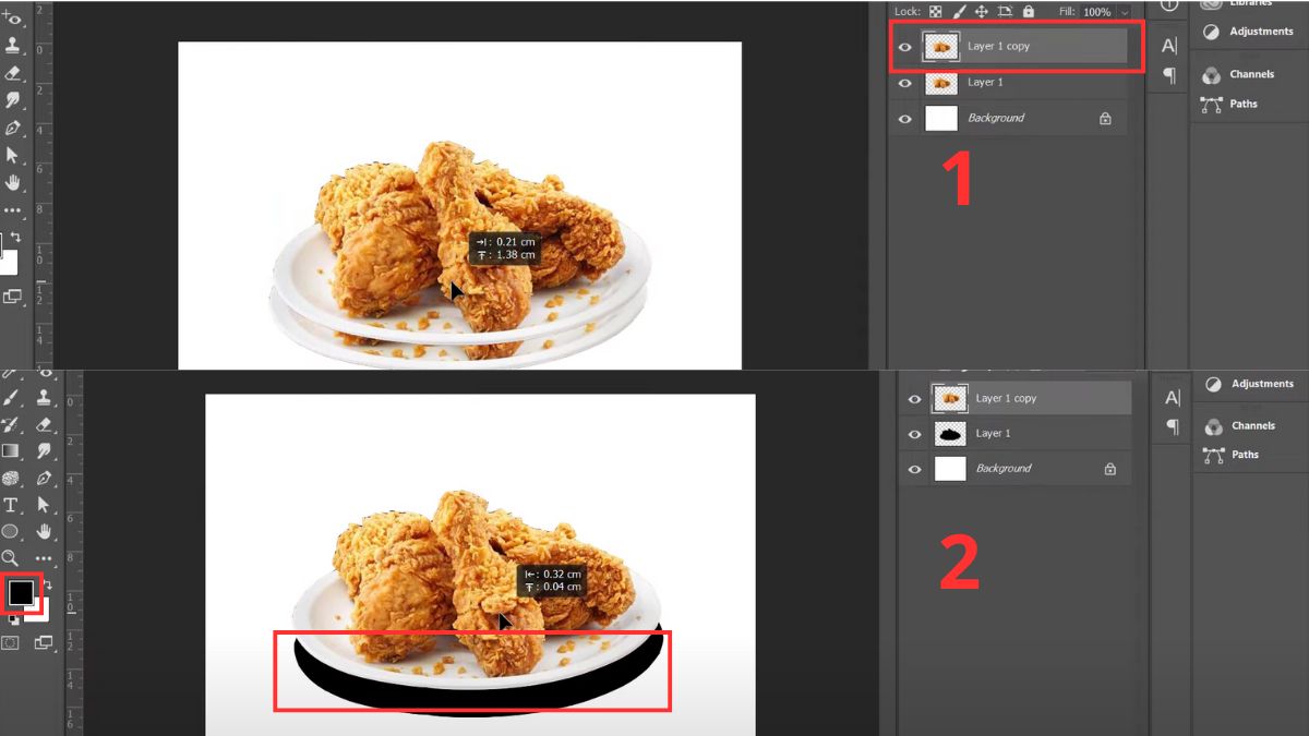 Cách đổ bóng trong Photoshop cách 1 bước 4