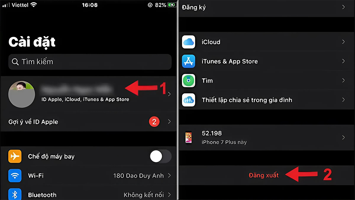 Cách đổi tài khoản iCloud trên điện thoại iPhone