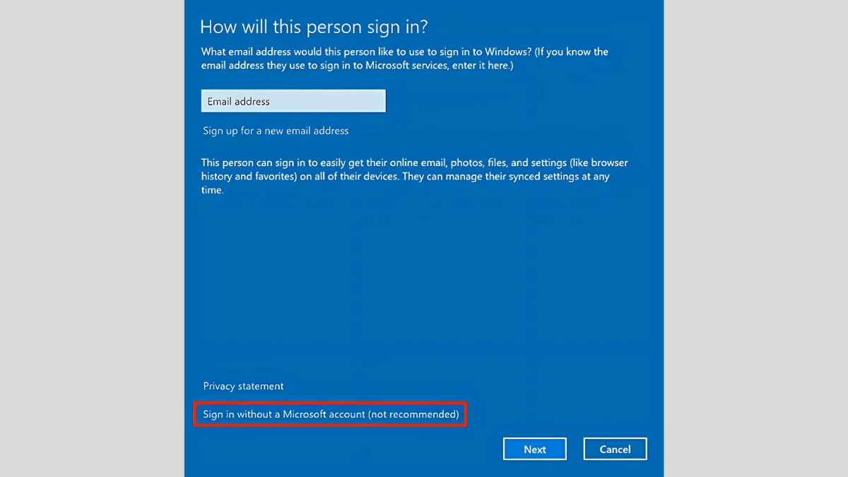 Tạo tài khoản Microsoft mới và chuyển đổi