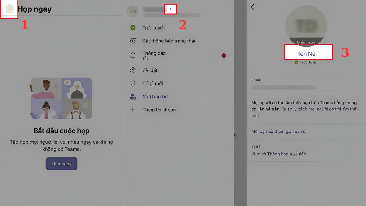 Cách thay đổi tên trên Microsoft Team trên điện thoại
