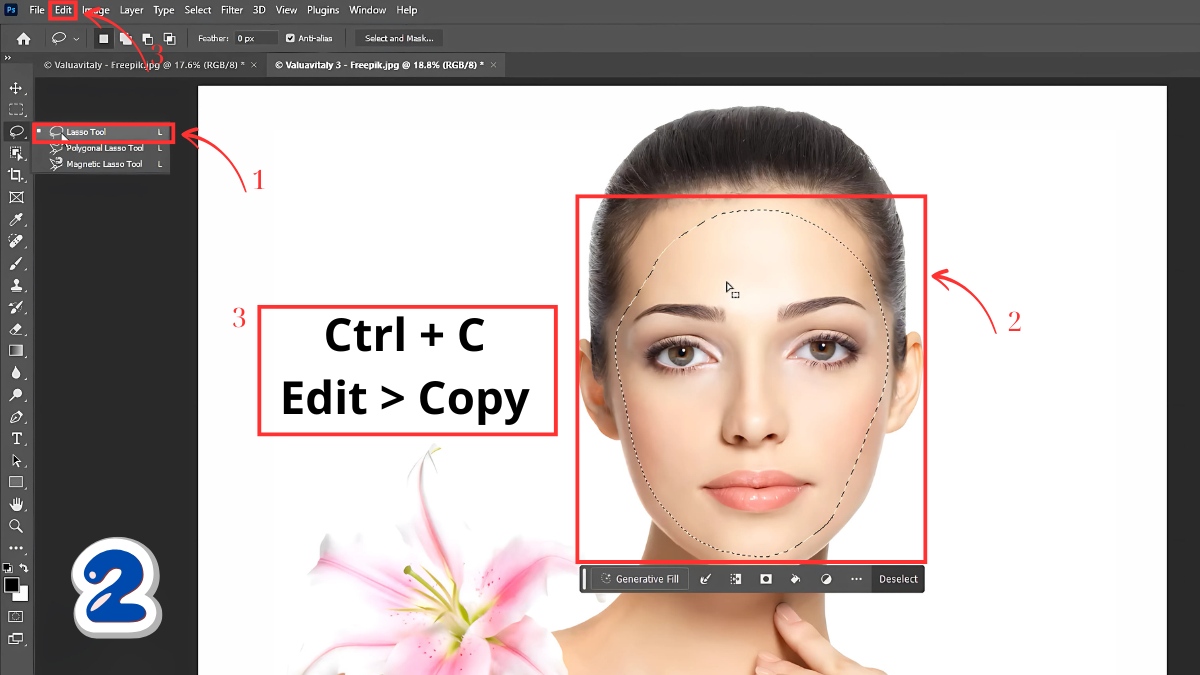 Cách ghép mặt trong Photoshop bước 2