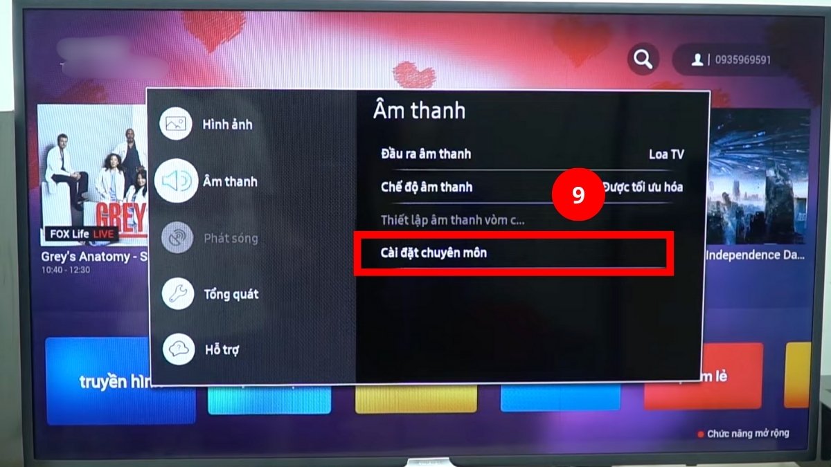 Cách kết nối tivi Samsung với loa ngoài qua cổng Optical bước 3