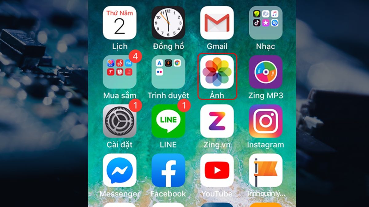 Cách làm mờ ảnh trên iPhone không cần app bước 1