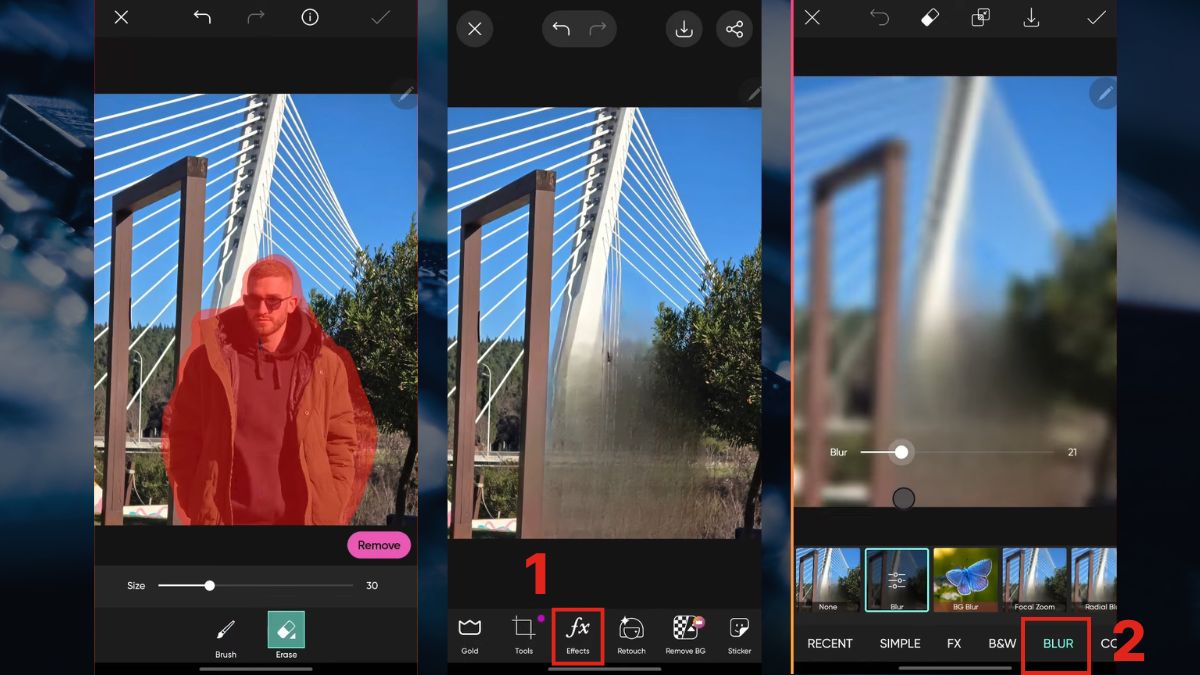 cách làm mờ ảnh trên iphone nhanh bằng Picsart bước 2