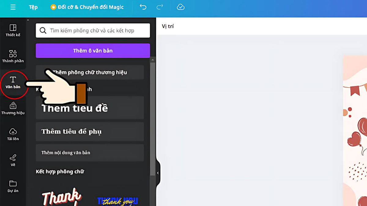 Đổi font chữ khi thực hiện cách làm post trên Canva