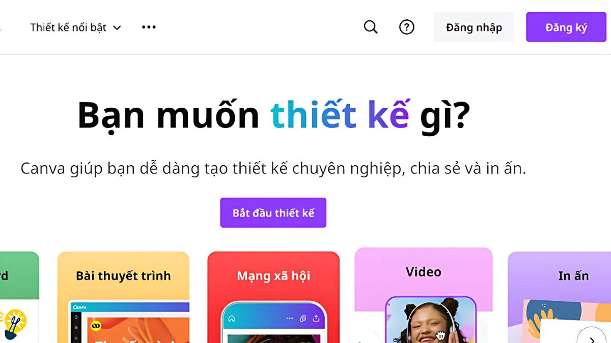 Đăng nhập hoặc đăng ký vào tài khoản Canva