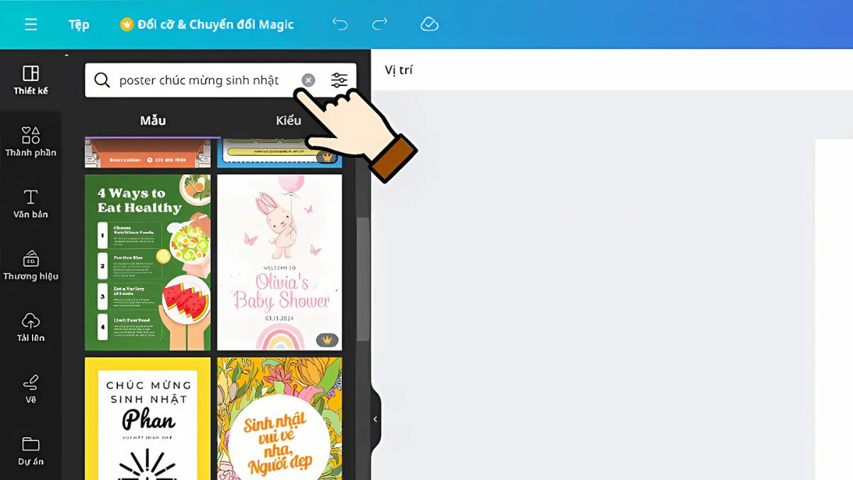 Cách làm poster trên Canva bằng mẫu có sẵn