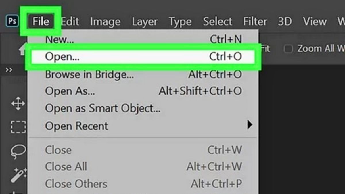 Cách lật ảnh trong Photoshop cách 1 bước 1