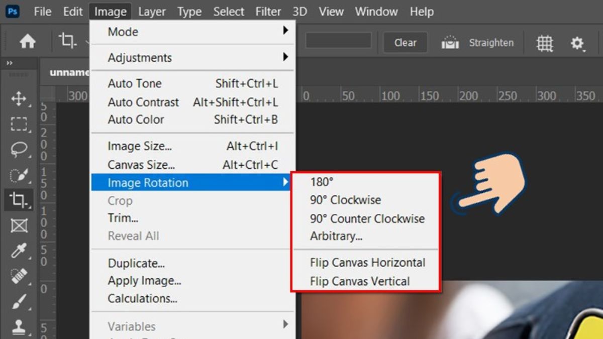 Cách lật ảnh trong Photoshop cách 1 bước 3