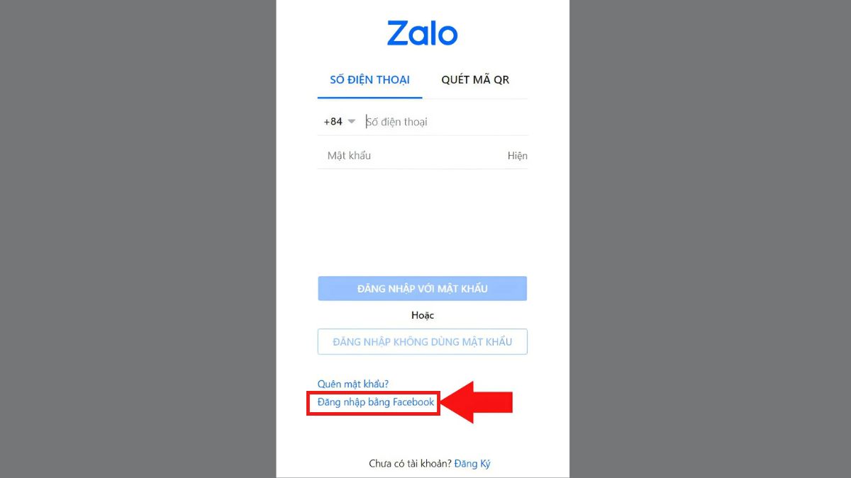 Lấy mật khẩu Zalo qua Facebook - bước 2