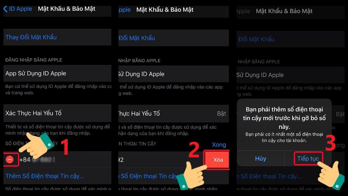 Cách thay đổi số điện thoại xác minh email trên iPhone bước 3