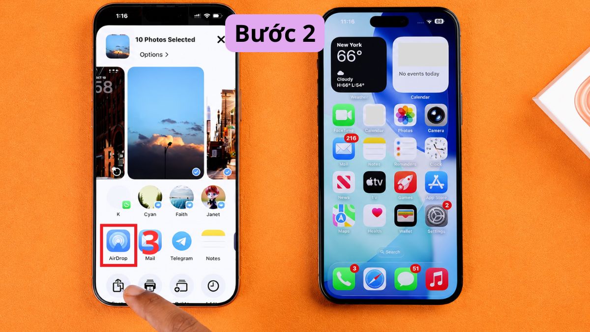 Cách mở Airdrop iPhone 17 - Chia sẻ AirDrop bước 2
