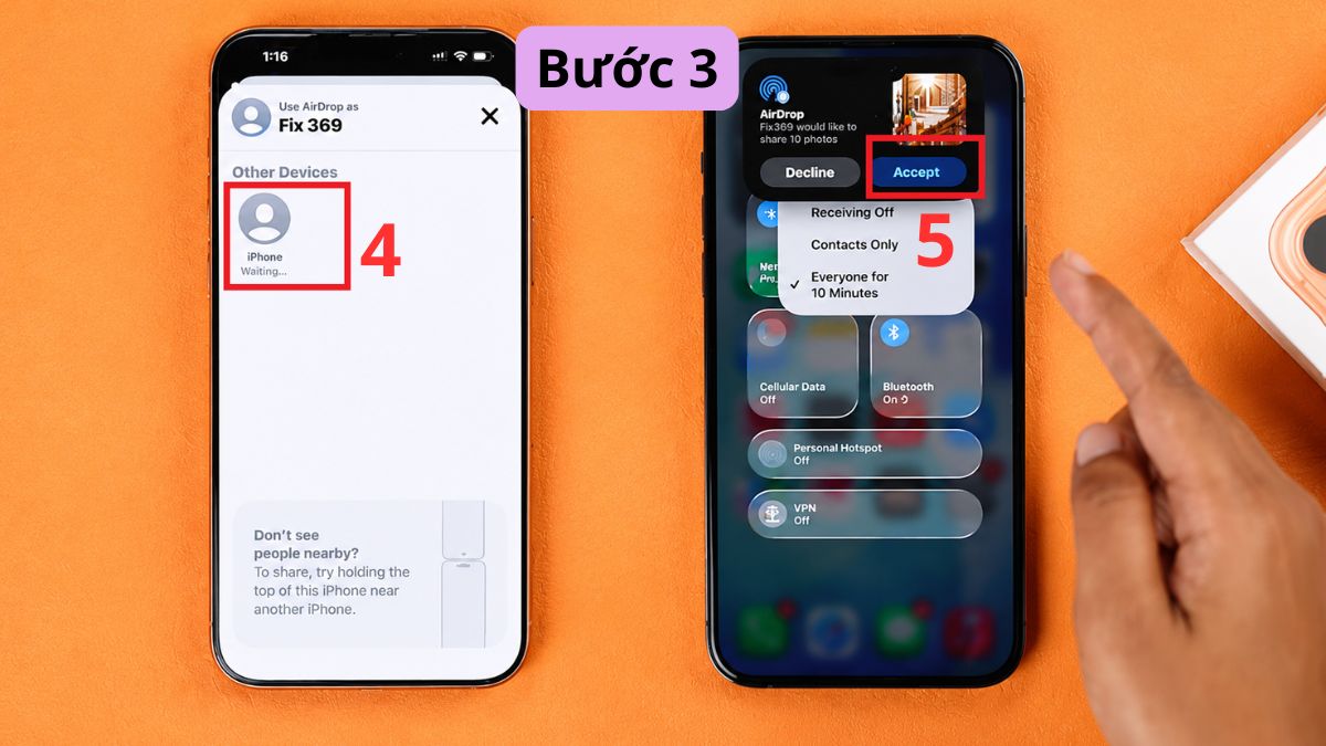 Cách mở Airdrop iPhone 17 - Chia sẻ AirDrop bước 3